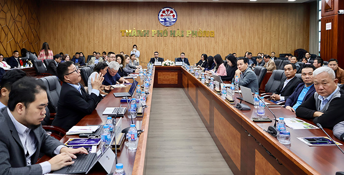 Quang canh su kien ket noi cong nghe voi Israel va cac don vi, doanh nghiep Hai Phong. Anh: Cong TTDT Hai Phong