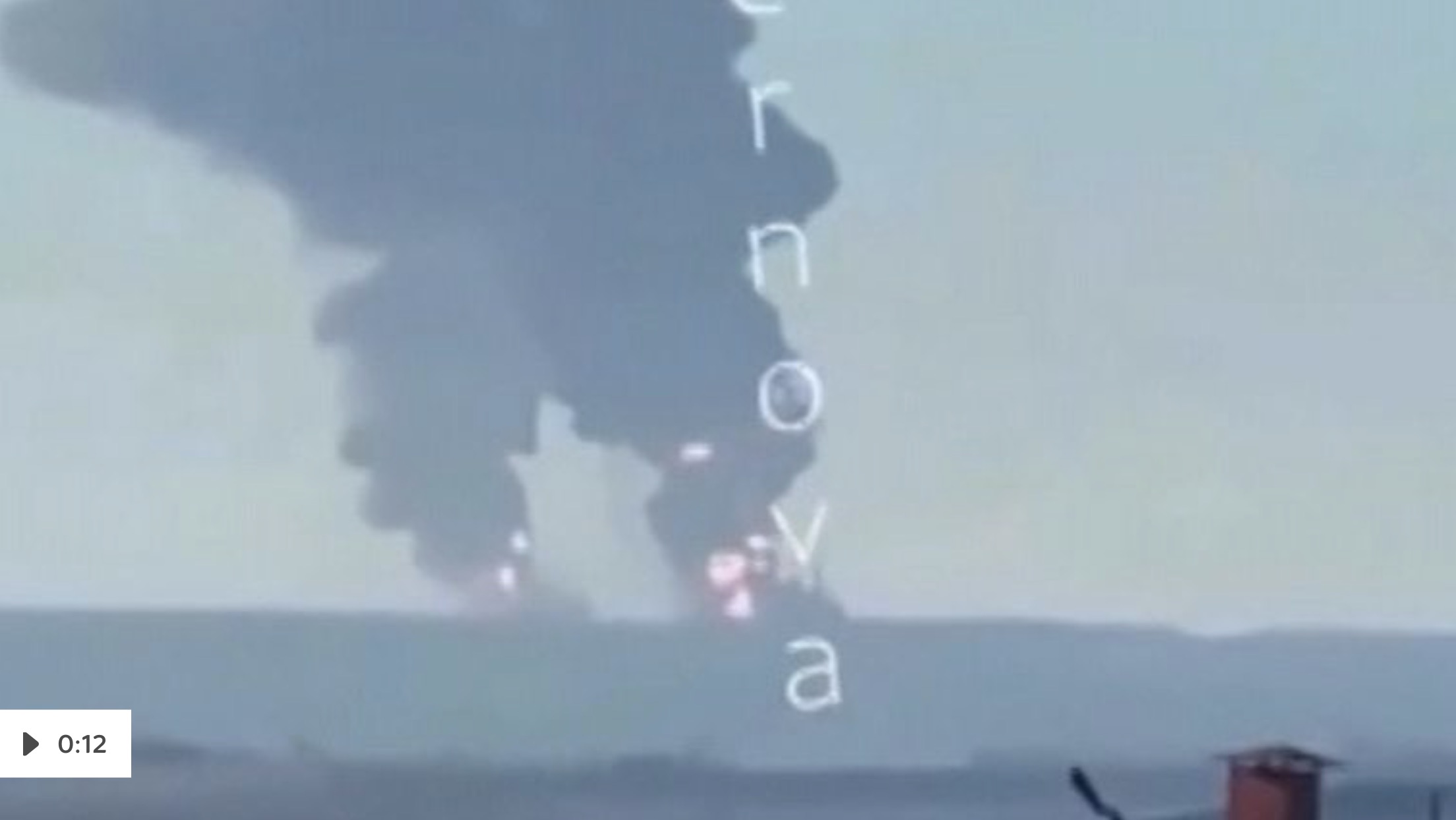 Misil ataca una refineria de petroleo en Rostov Rusia. Foto tomada de un video del Ministerio de Defensa de Ucrania