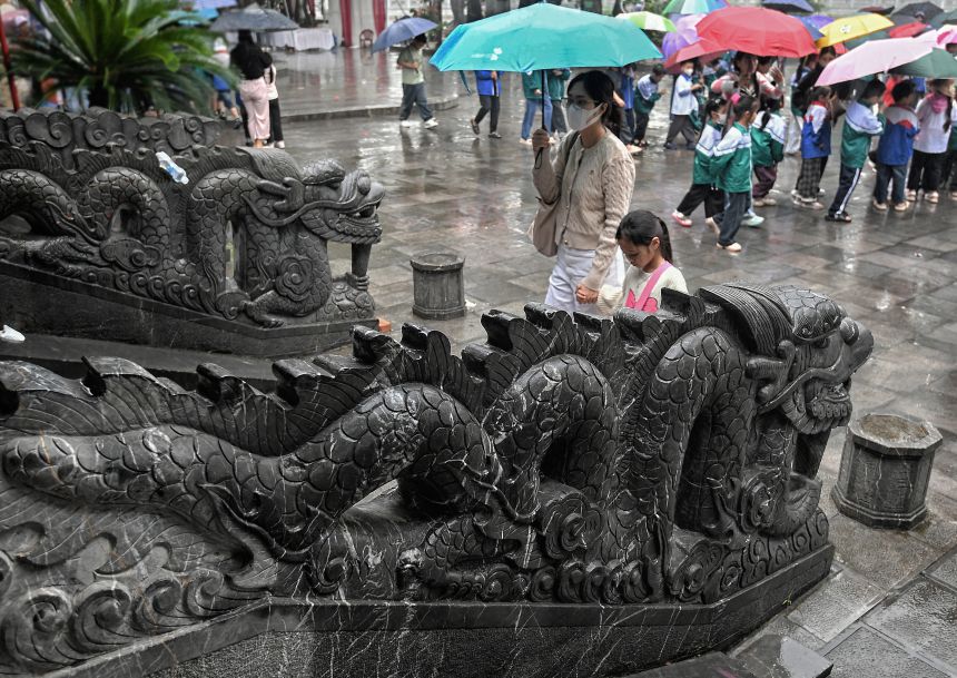 Hai me con di le. Anh: Viet Van