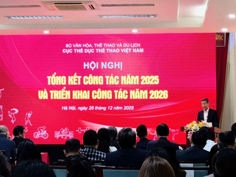 The leaders of the sports industry summarized the work in 2025. Photo: Hoai Viet