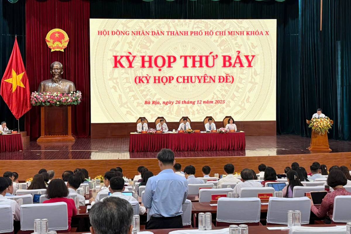 Scene of the 7th session of the 10th term of the Ho Chi Minh City People's Council, term 2021-2026. Photo: Thanh An