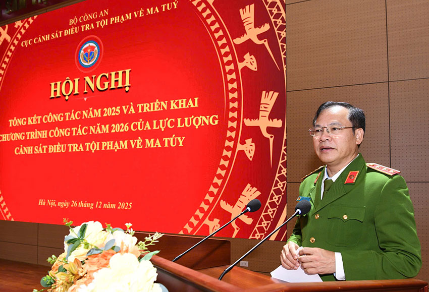 Thứ trưởng Nguyễn Văn Long tại hội nghị tổng kết công tác phòng chống ma túy. Ảnh: H.Hà