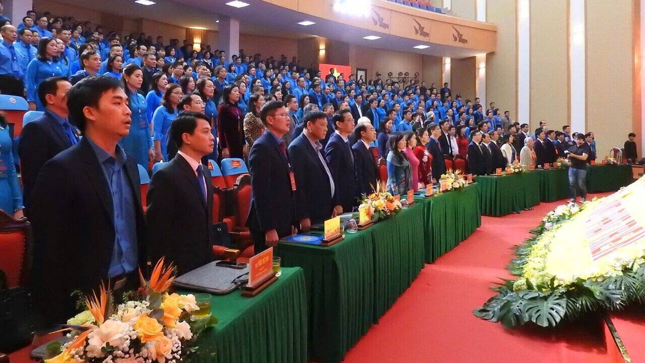 Cac dai bieu tham du Dai hoi Cong doan tinh Phu Tho lan thu I. Anh: To Cong 