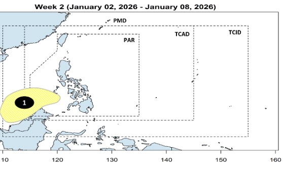 A new low pressure area will form in the early days of 2026. Photo: PAGASA