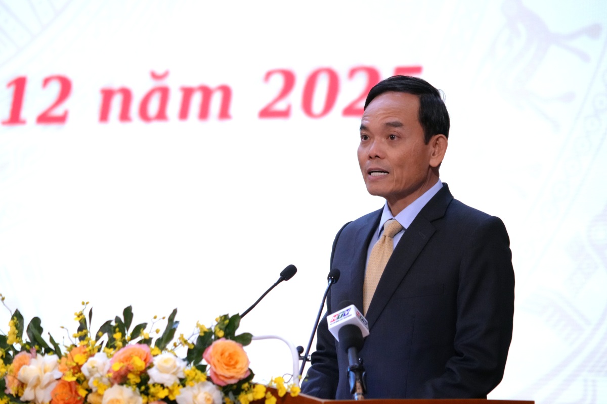 Bi thu Thanh uy TPHCM Tran Luu Quang phat bieu tai hoi nghi tong ket cong tac HDND TPHCM khoa X, nhiem ky 2021-2026. Anh: Thanh An