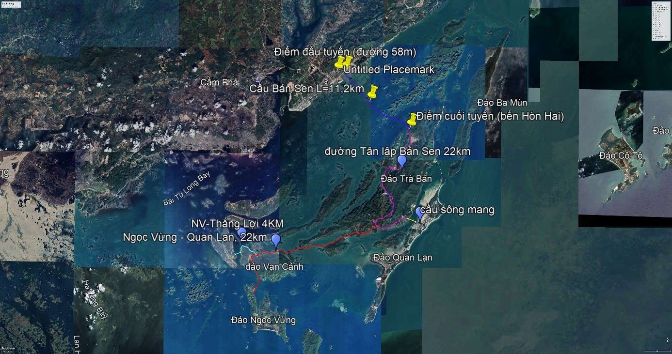 Preliminary plan of the traffic route expected to be newly built in Van Don. Photo: Van Don Special Zone