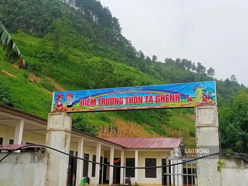 Diem truong Ta Ghenh, xa Phinh Ho, tinh Lao Cai - noi doan thien nguyen du kien trao qua cho hoc sinh trua 27.12. Anh: Van Duc