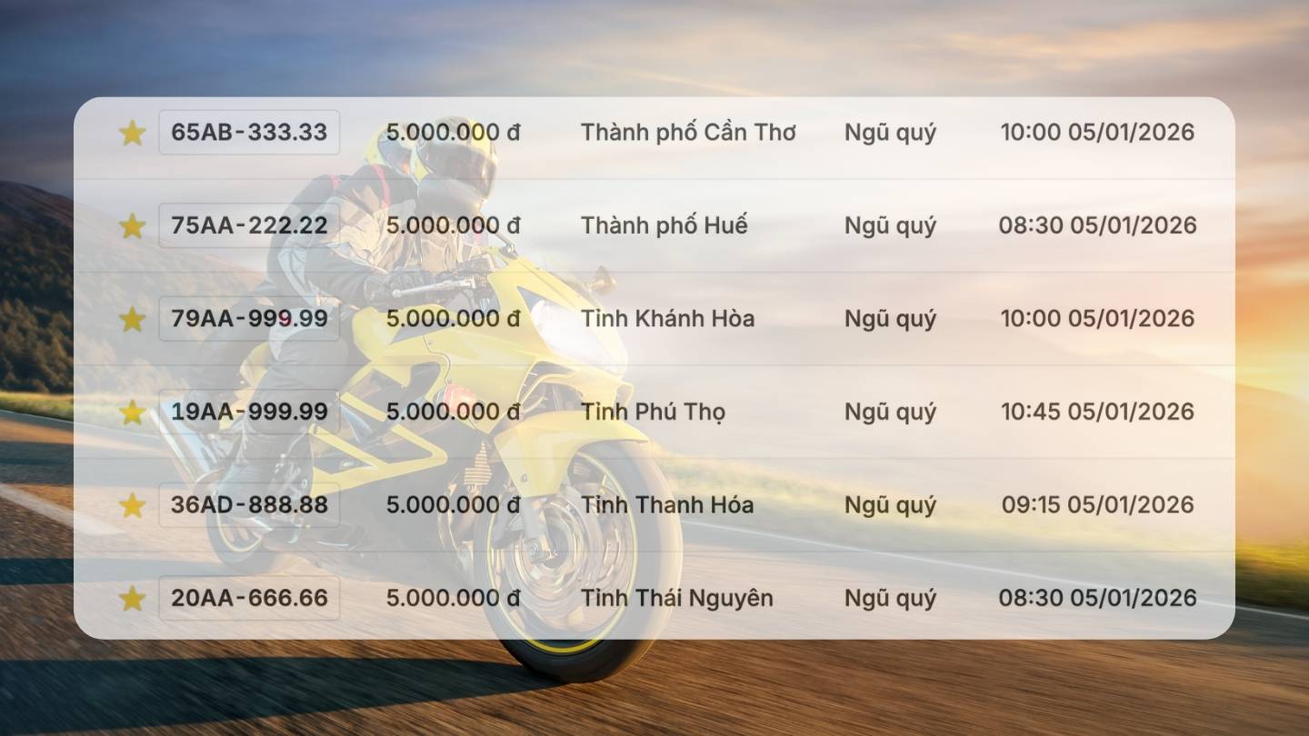 The rain of five-digit license plates in the first auction of 2026