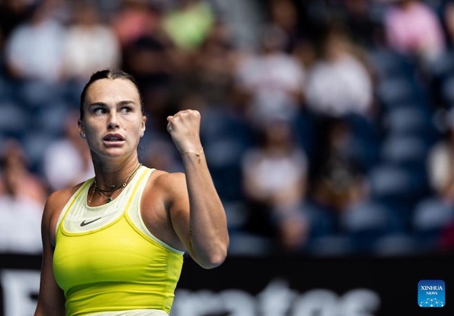 Tennis player Aryna Sabalenka. Photo: Xinhua