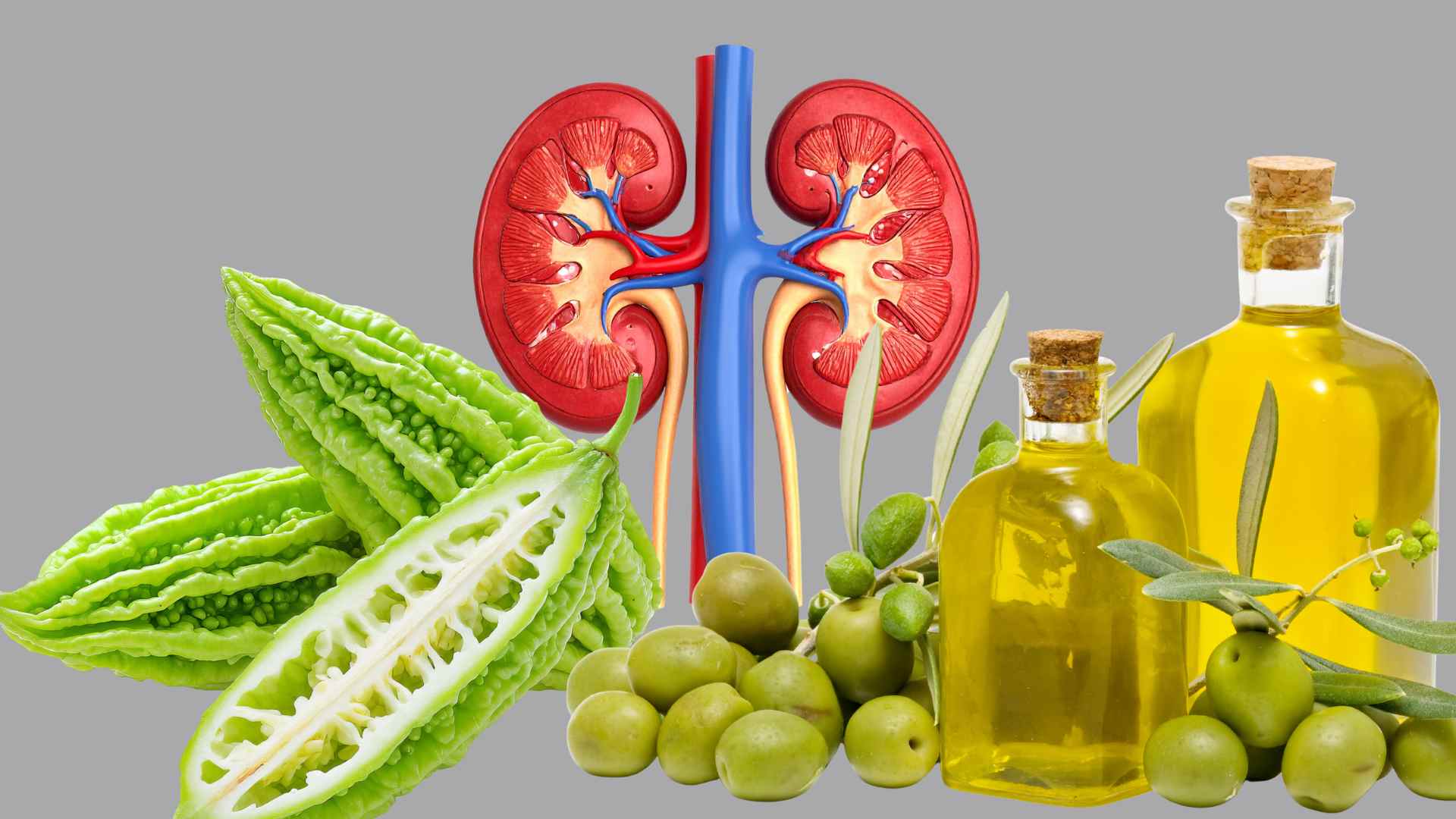 Bitter melon and olive oil help enhance kidney function. Graphics: Ha May
