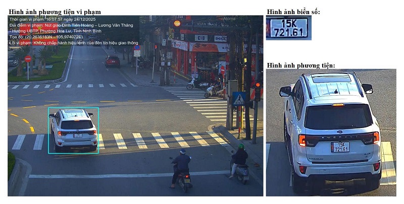 Car owner fined remotely in Ninh Binh. Photo: Ninh Binh Police