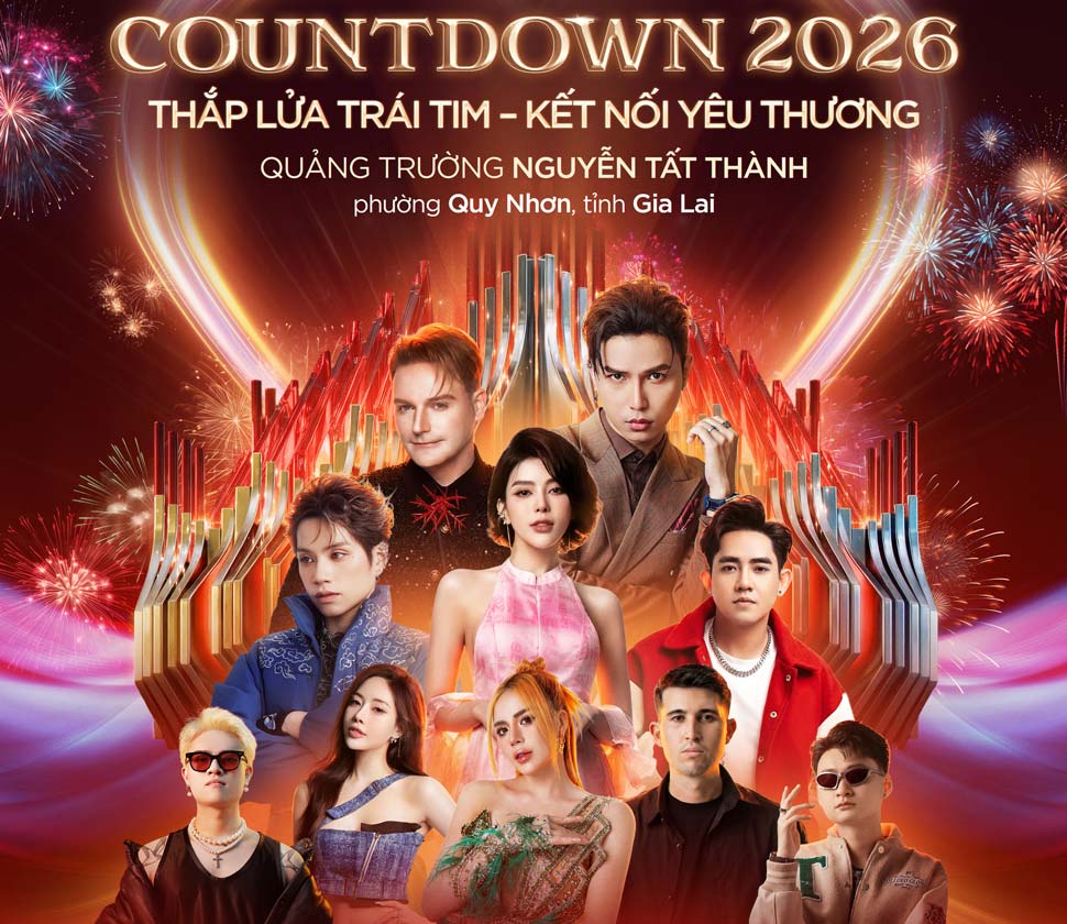 The 2026 Countdown Night in Gia Lai has the participation of many singers and artists such as Kyo York, Dinh Kien Phong, Suzie Ngoc, Khoi Vu, Tran Ngoc Anh, Neko Le... Photo: Organizing Committee