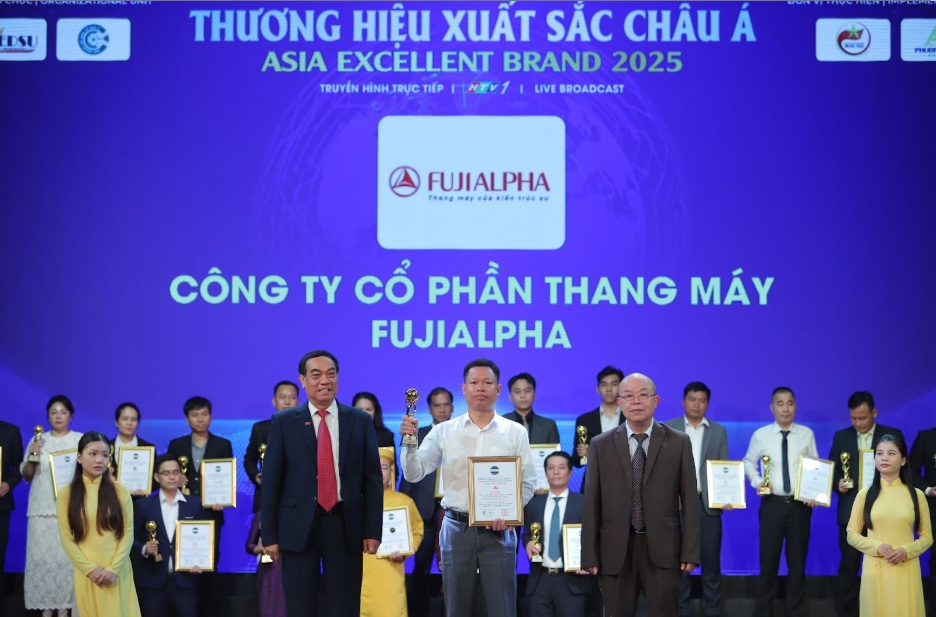 FUJIALPHA elevator brand wins "Asia's Best Brand 2025". Photo: FUJIALPHA