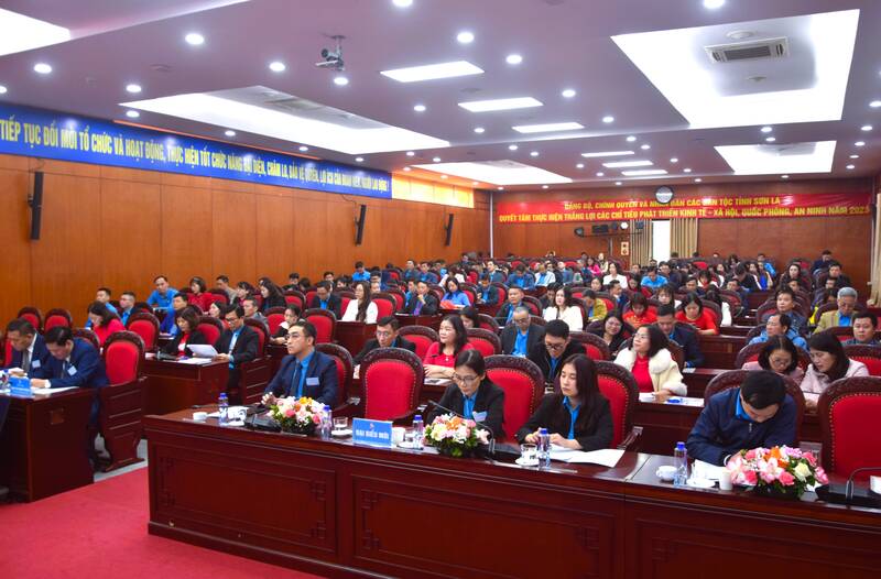 Cac dai bieu tham du phien lam viec thu nhat Dai hoi Cong doan tinh Son La lan thu XVI, nhiem ky 2025-2030. Anh: Truong Son