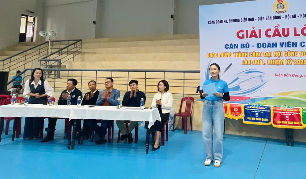 For the first time, the Trade Union of 5 communes and wards of Da Nang jointly organized a sports tournament for officials and union members. Photo: Da Nang Trade Union.