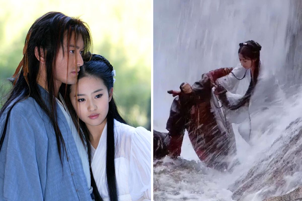 Huynh Hieu Minh cuu Luu Diec Phi khi co gap tai nan tren phim truong. Anh: Nha san xuat