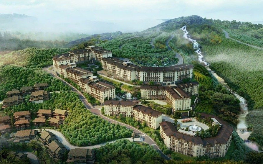 Hoang Long Cement was selected to supply cement materials for the roofing ceremony of the Sofitel Sa Pa Hotel & Residences project. Photo: Hoang Long Cement