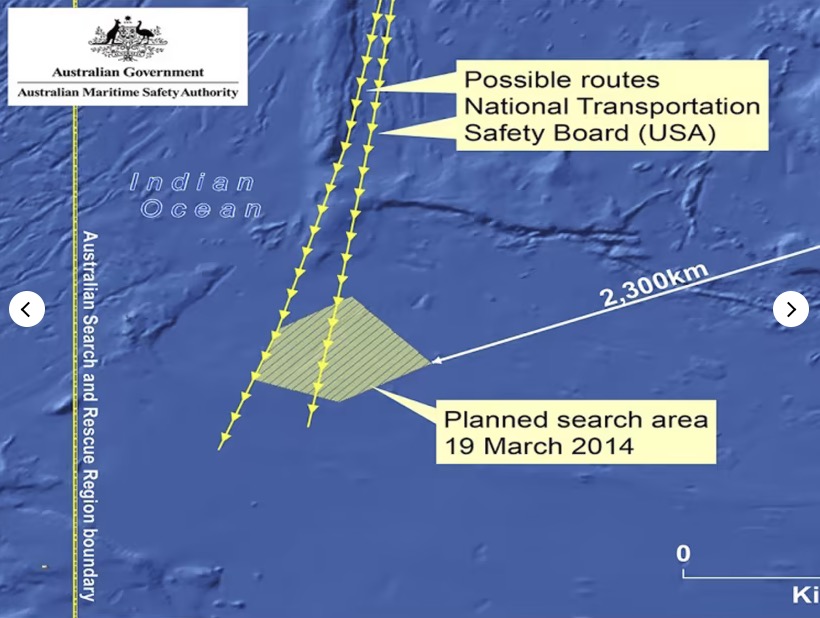 MH370 search area in the 2014 search. Photo: Australian Maritime Safety Authority