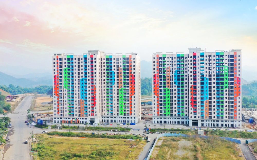 The Golden Square Social Housing Project is becoming the focus of the Lao Cai province real estate market near Tet. Photo: Golden Square
