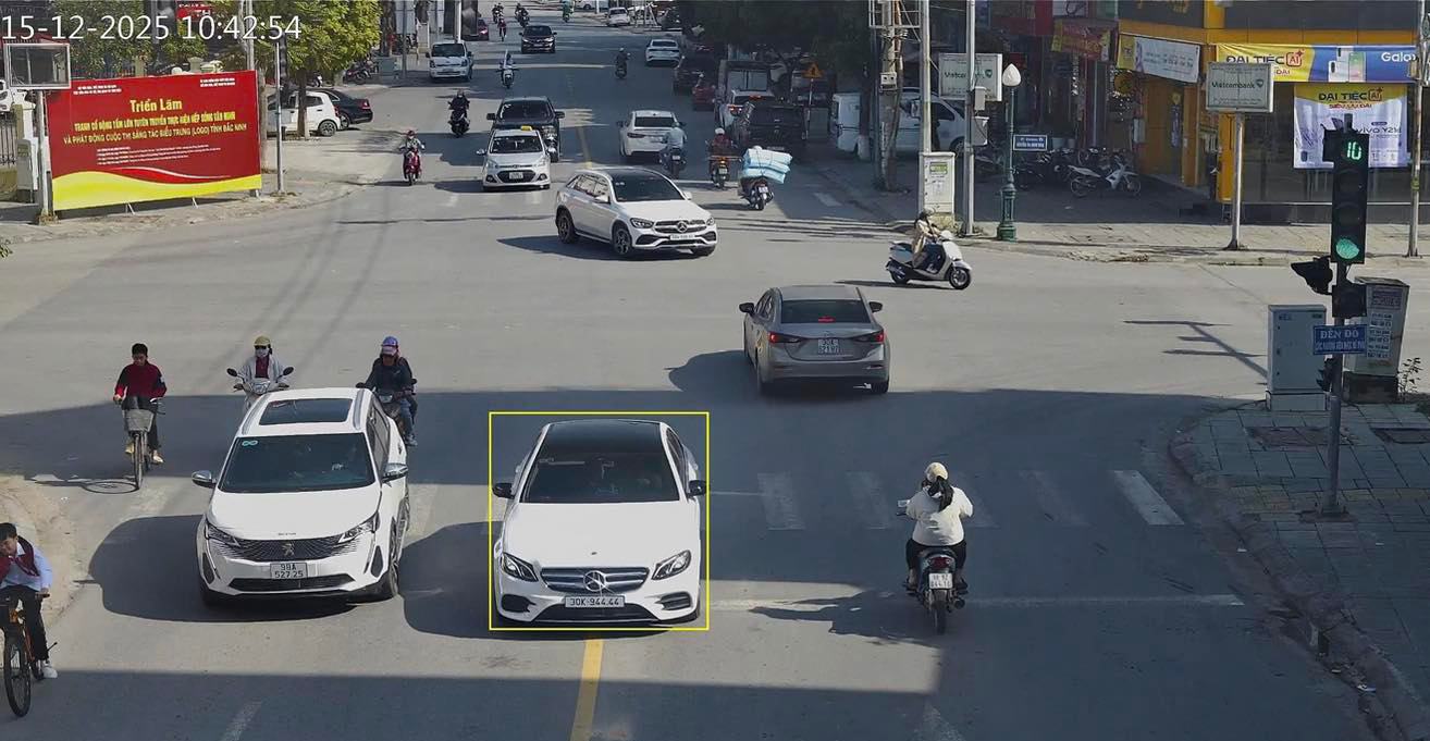 A vehicle fined remotely in Bac Ninh (yellow-lined sea). Photo: Traffic Police Department of Bac Ninh Provincial Police