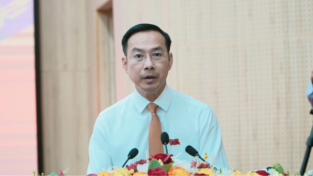 Chu tich HDND tinh An Giang - Nguyen Thanh Nhan phat bieu tai ky hop cuoi nam. Anh: Nguyen Anh