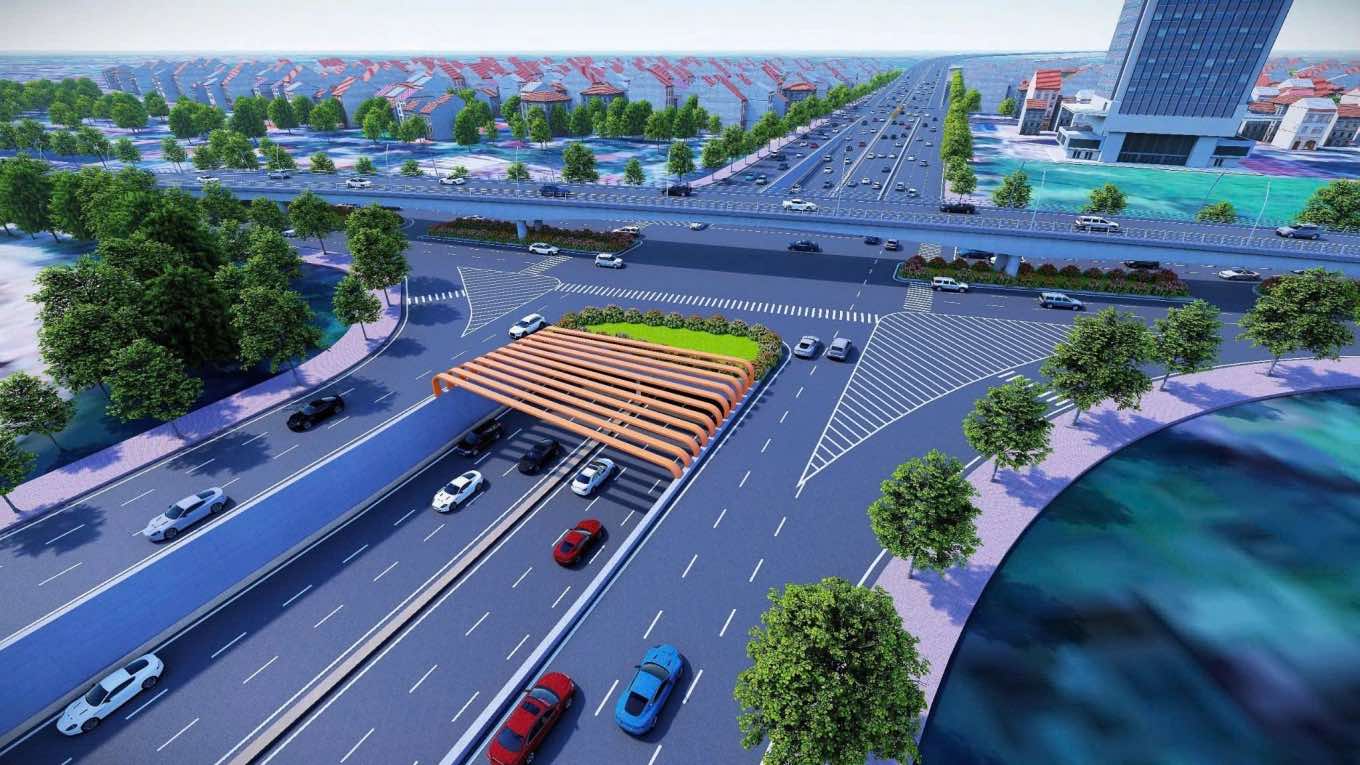 Phoi canh ham qua nut giao Co Linh duoc xay dung voi 6 lan xe. Nguon: Chu dau tu cung cap