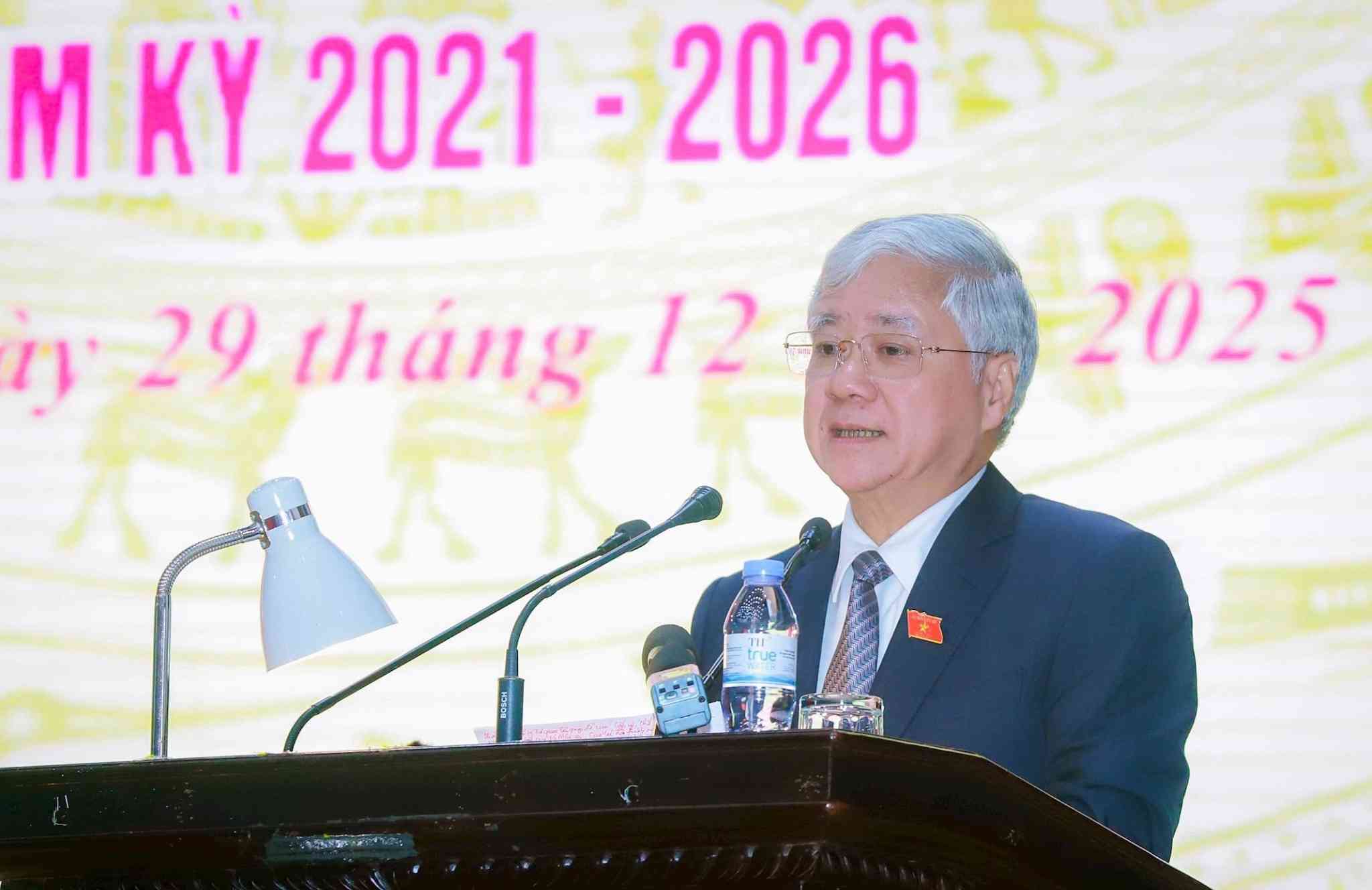 Ong Do Van Chien – Uy vien Bo Chinh tri, Pho Bi thu Thuong truc Dang uy Quoc hoi, Pho Chu tich Thuong truc Quoc hoi phat bieu tai le ky niem. Anh: Phuong Thuy