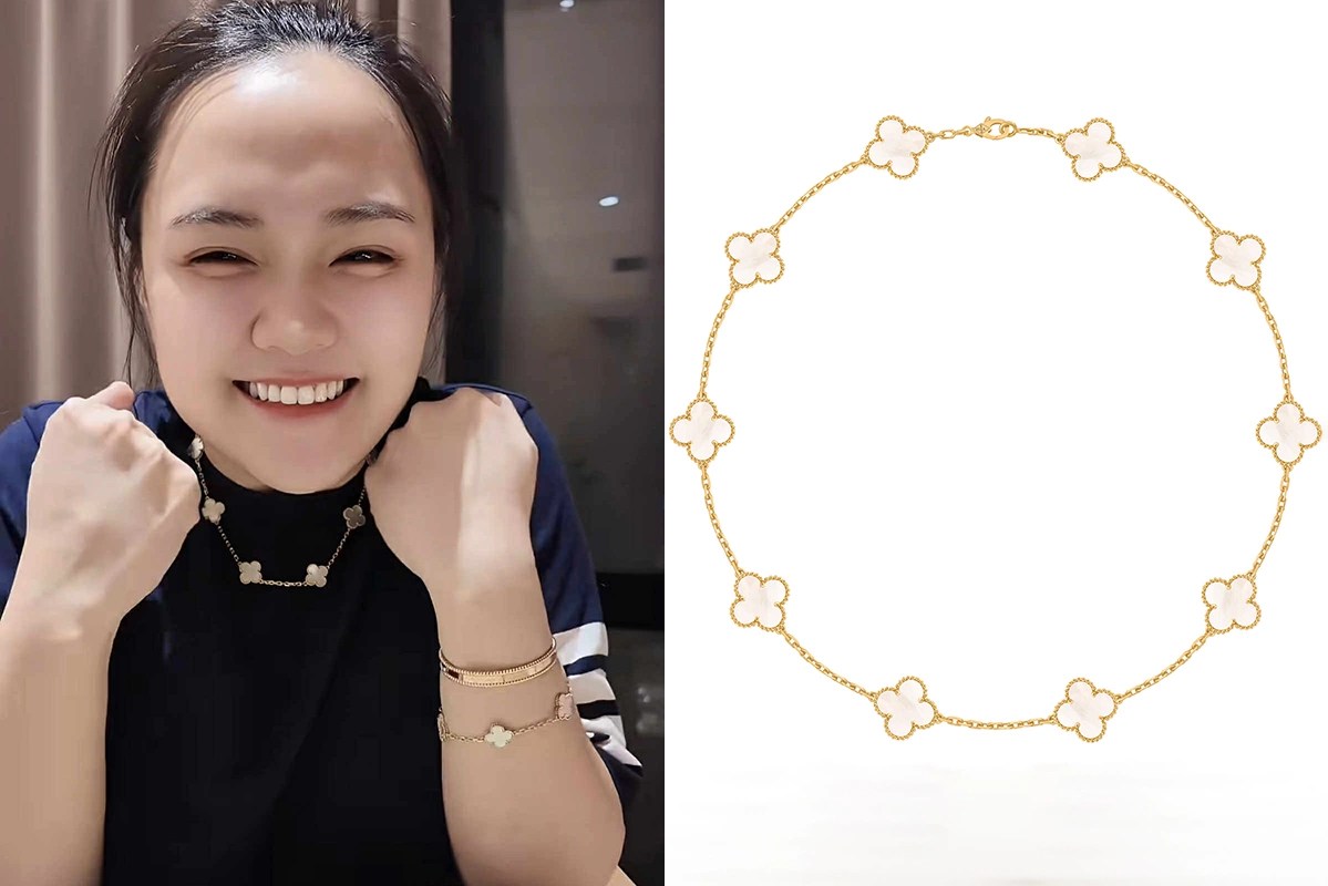 Quynh Anh thich thu khi duoc chong tang trang suc. Anh: Cat tu video.