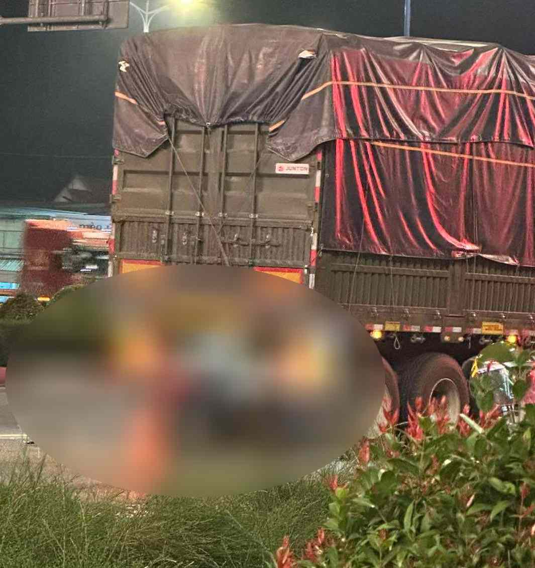 Hiện trường vụ đối tượng bị tai nạn tử vong. Ảnh bạn đọc cung cấp