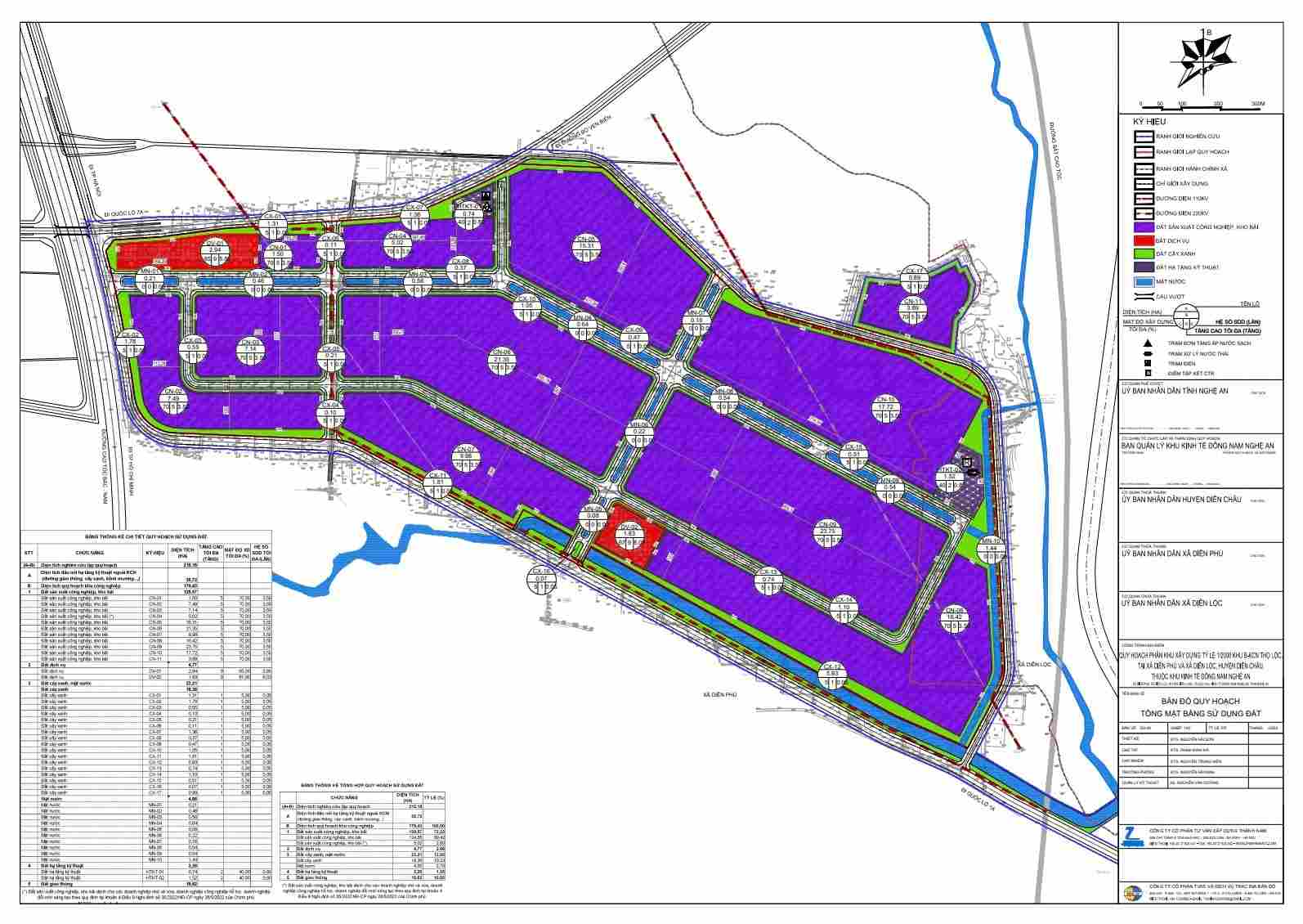 Land use planning map in Area B - Tho Loc Industrial Park (Nghe An province). Photo: Ngoc Anh