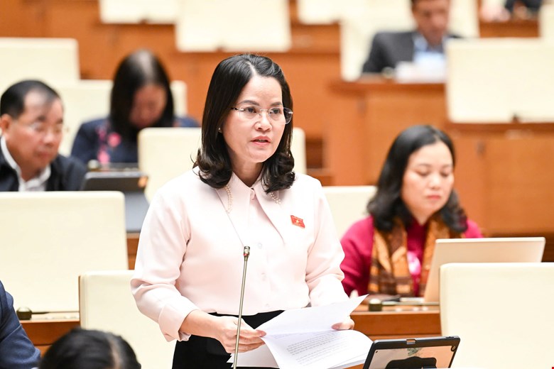 Dai bieu Nguyen Hoang Bao Tran de nghi uu tien truoc cho cac benh nhan chay than nhan tao va ung thu giai doan muon. Anh: Pham Dong