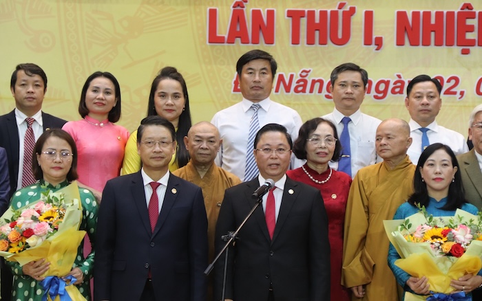 Dai hoi da thong nhat hiep thuong cu ong Le Tri Thanh, Ủy vien Ban Thuong vu Thanh uy, giu chuc vu Chu tich Ủy ban MTTQ Viet Nam thanh pho Da Nang khoa I, nhiem ky 2025 - 2030. Anh: Nguyen Linh
