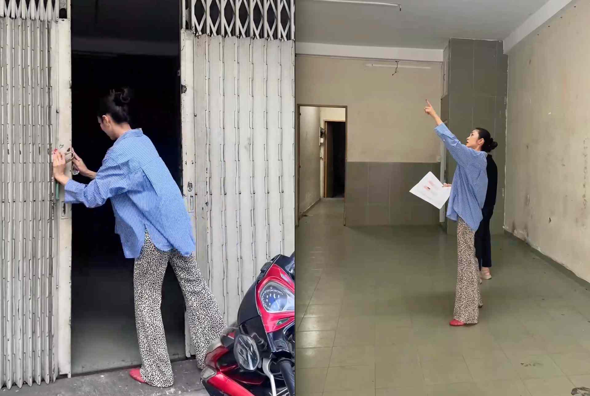 Tang Thanh Ha khao sat dia diem lam nha hang. Anh: Cat tu video.