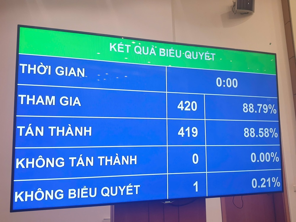 Dai bieu Quoc hoi bieu quyet thong qua luat. Anh: Pham Dong
