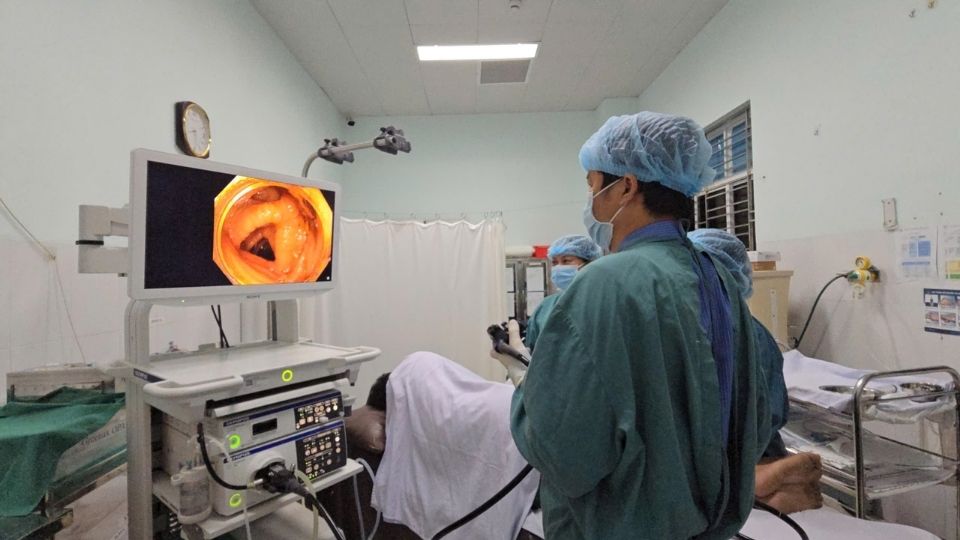 N bit integrated digestion (NBI) helps highlight blood vessels and mucosal structures, supporting the detection of small damage. Photo: Vinh Long General Hospital