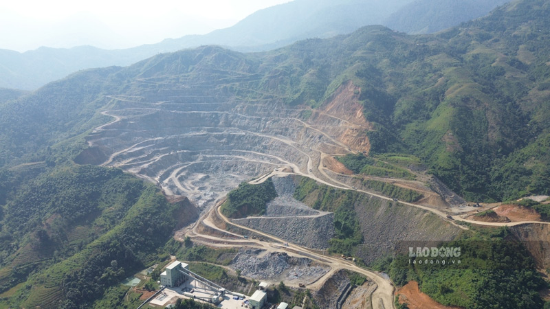 Toàn cảnh mỏ đồng Tả Phời ở xã Hợp Thành, tỉnh Lào Cai. Ảnh: Đinh Đại