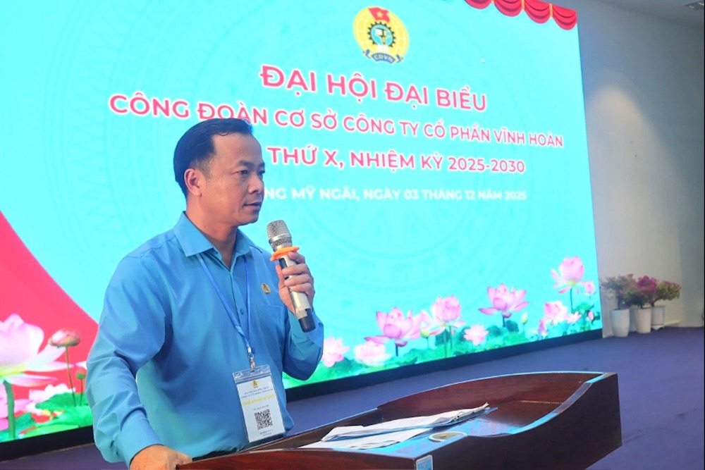 Ong Nguyen Thanh Tuan – Pho Chu tich LDLD tinh Dong Thap phat bieu tai Dai hoi. Anh: Luu Hung. 