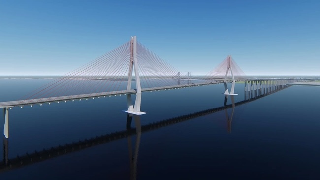 Cat Lai Bridge is also being implemented to connect Dong Nai and Ho Chi Minh City. Photo: Provincial Department of Construction