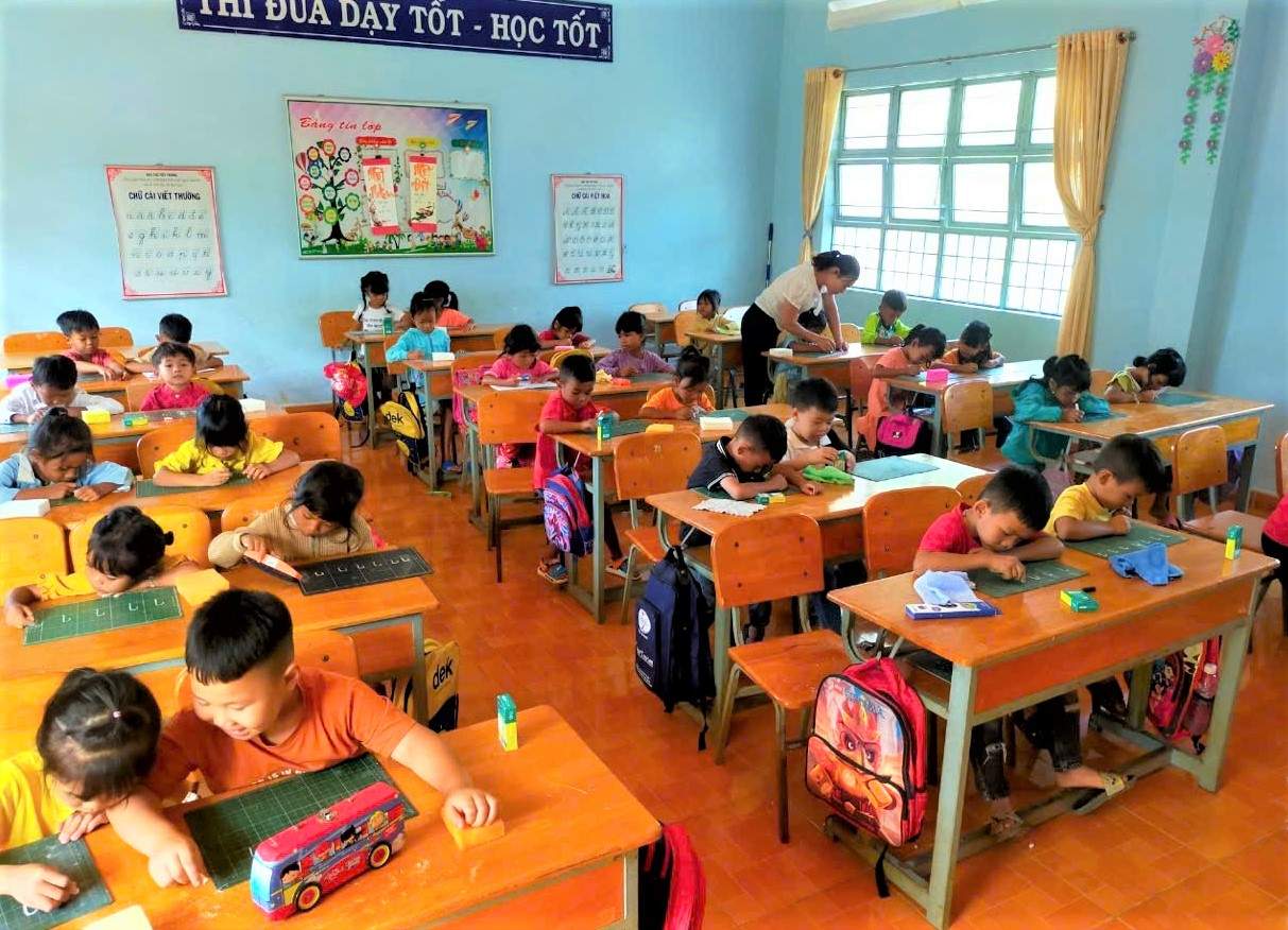 Nhieu truong hoc tren dia ban tinh Lam Dong da to chuc day hoc 2 buoi/ngay. Anh: Phuc Khanh