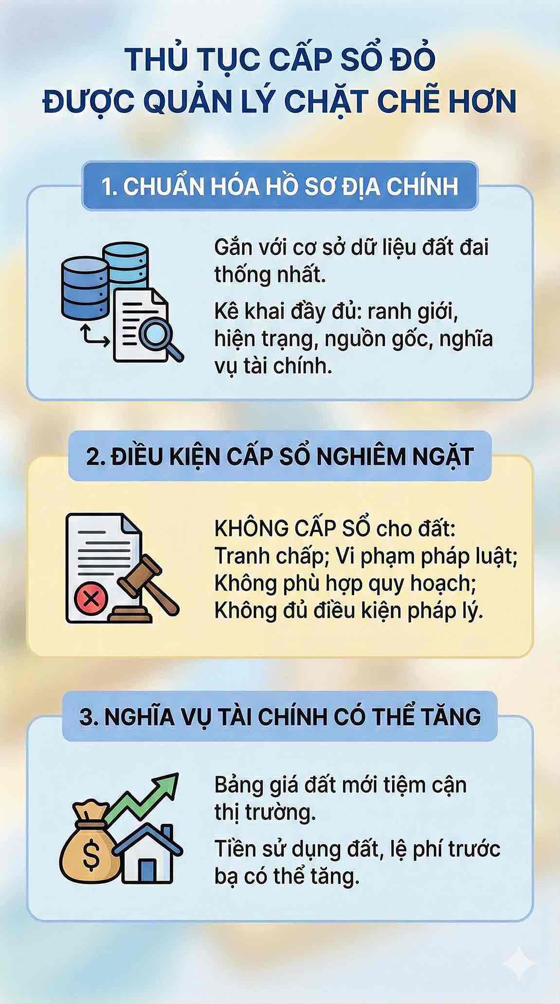 Thu tuc cap so do duoc siet chat hon, gan voi chuan hoa ho so va nghia vu tai chinh theo quy dinh moi. Do hoa: Song Anh 