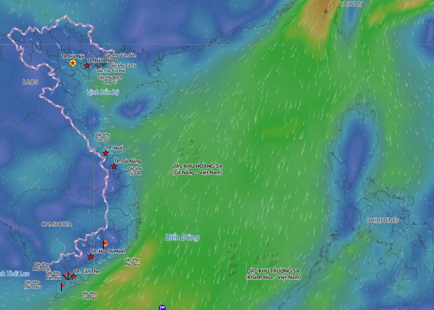 The weather in some sea areas is unfavorable. Source: Vietnam Disaster Monitoring System