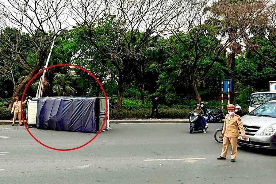 Hien truong vu tai nan. Anh: Cong an cung cap