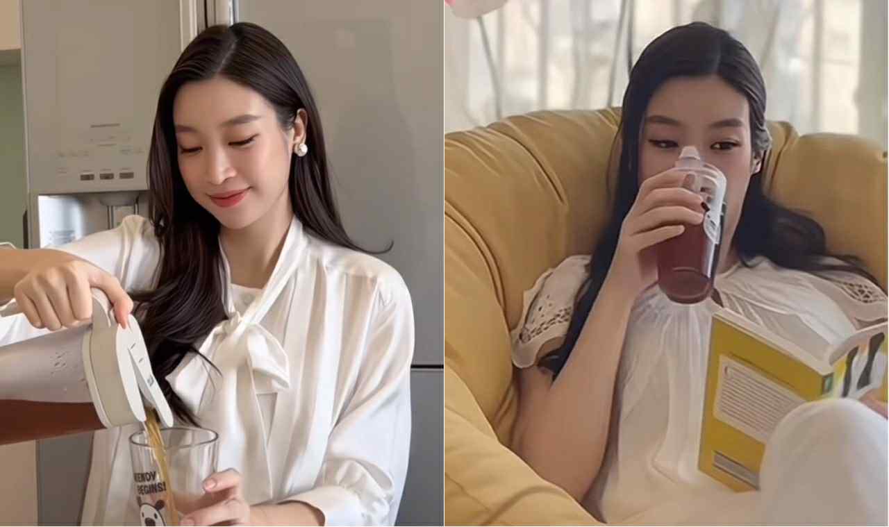 Miss Do My Linh often wears loose clothes amid suspicions of second pregnancy. Photo: Cut from video