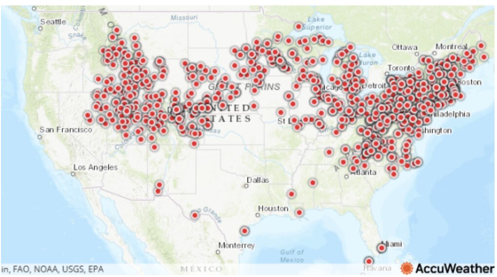 Cac ky luc nhiet do cao nhat hang ngay duoc thiet lap tu ngay 19 den ngay 25.6.2025. Nguon: NOAA