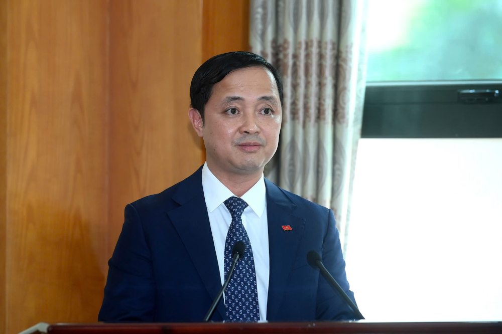 Tan Pho Ban Noi chinh Trung uong Nguyen Xuan Truong phat bieu tai Hoi nghi. Anh: Dang Khoa