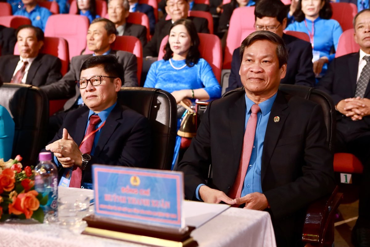 Pho Chu tich Tong Lien doan Lao dong Viet Nam Huynh Thanh Xuan du Dai hoi Cong doan tinh Lam Dong lan thu I. Anh: Duy Tuan 