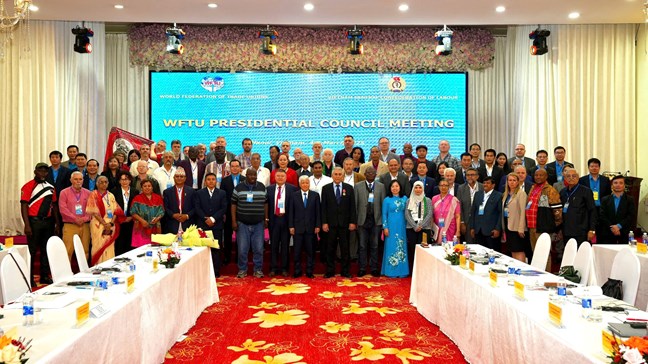 Tong Lien doan Lao dong Viet Nam to chuc thanh cong Hoi nghi Hoi dong Chu tich Lien hiep Cong doan The gioi. Anh: Mattran.org.vn