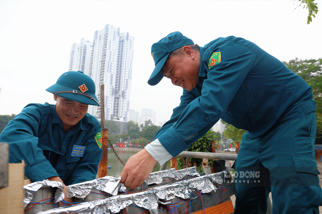 하노이 불꽃놀이 진지 내부, 2026년 새해맞이 발사 준비 완료