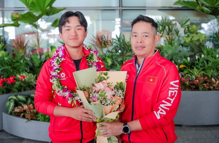 골프 선수 응우옌안민은 세계 아마추어 랭킹에서 가장 높은 순위를 차지했습니다. 사진: VGA