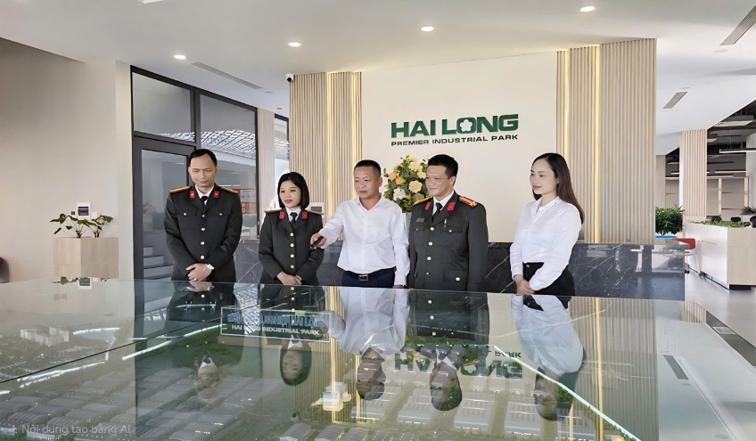 To cong tac trien khai cac noi dung cong viec cung chu dau tu. Anh: Cong an Hung Yen